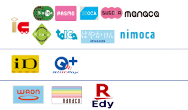 ご利用いただける電子マネー